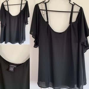 Torrid chiffon cold shoulder top
